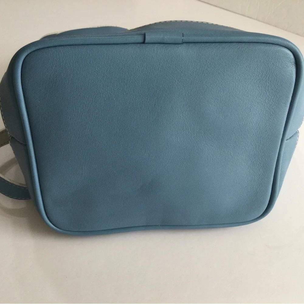 Coach Blue and White Leather Bucket Bag - Picture 5 of 12